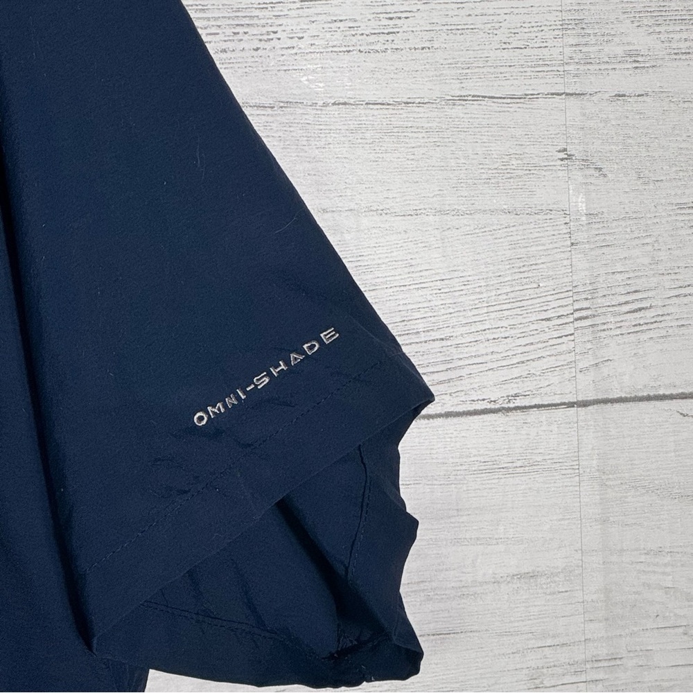 Columbia PFG Bahama Navy Blue Vented Fishing Shirt Omni Shade Big & Tall 2XLT - Picture 3 of 6
